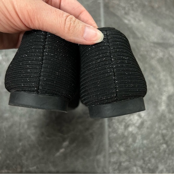 Vivaia Square-Toe V-Cut Flats Black Silver Size 39 US8 Margot Comfort Shoe - Picture 11 of 16